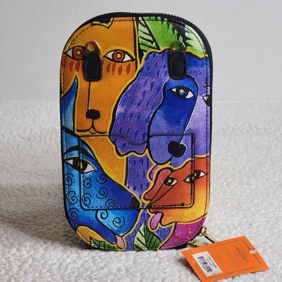 Monarque Signature Series Laurel Burch Dogs & Doggies Crossbody Wallet Purse NWT - Picture 2 of 7
